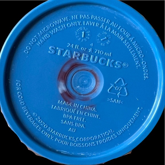 Starbucks: Red Turquoise and Blue Watercolor Venti Tumbler - Picture 3 of 4